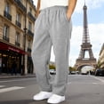 thumbnail image 1 of Satingcolo Mens Baggy Sweatpants Open Bottom Fleece Workout Casual Joggers Elastic Waist Drawstring Wide Leg Pants with Pockets,Light Gray XL, 1 of 6