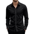 thumbnail image 1 of Satingcolo Mens Dress Shirts Long Sleeve Button Down Shirt Stretch Wrinkle Free Untucked Shirts for Men Business Casual,Black 3XL, 1 of 6
