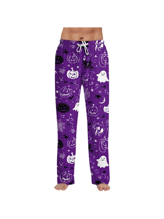 Mens Pajama Pants Funny Pajama Pants for Men Soft Halloween Printed Sleepwear Bottoms Novelty Sleep Lounge Pants