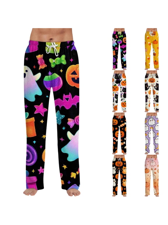 Mens Pajama Pants Funny Pajama Pants for Men with Drawstring Soft Printed Sleepwear Bottoms Novelty Sleep Lounge Pants