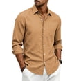 thumbnail image 1 of Satingcolo Mens Shirts Long Sleeve Casual Button Down Shirt Untucked Business Dress Shirts For Fall Fashion,Earthy Yellow 3XL, 1 of 9