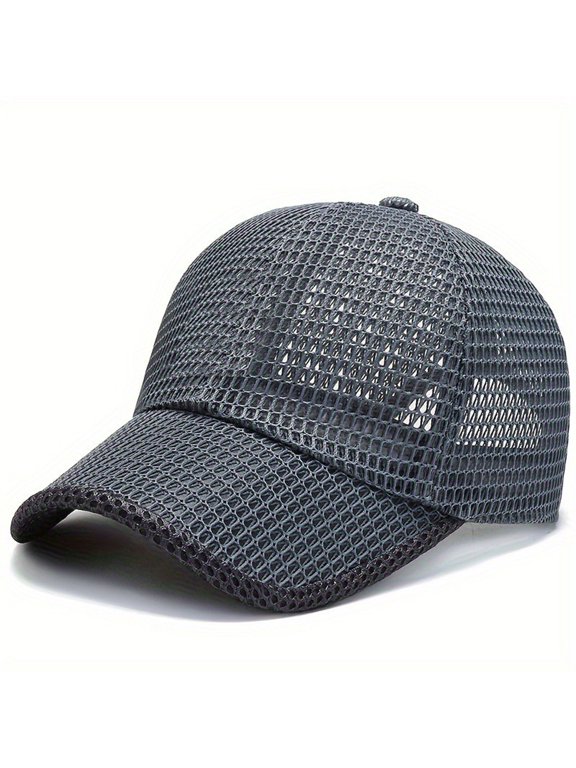 Summer Mesh Baseball Cap for Men Women Breathable Trucker Hat, Quick Dry Lightweight Baseball Hats Running Hat,Dark Gray One Size