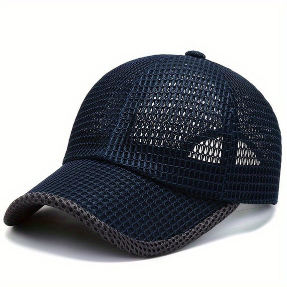 Satingcolo Summer Mesh Baseball Cap for Men Women Breathable Trucker Hat, Quick Dry Lightweight Baseball Hats Running Hat,Navy One Size
