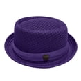 thumbnail image 1 of Satingcolo Unisex Breathable Mesh Pork Pie Hat, Summer Packable Beach Travel Cap for Outdoor, UPF50+ Sun Protection Crushable,Dark Purple One Size, 1 of 3
