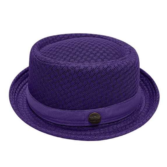 Satingcolo Unisex Breathable Mesh Pork Pie Hat, Summer Packable Beach Travel Cap for Outdoor, UPF50+ Sun Protection Crushable,Dark Purple One Size
