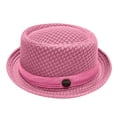 thumbnail image 1 of Satingcolo Unisex Breathable Mesh Pork Pie Hat, Summer Packable Beach Travel Cap for Outdoor, UPF50+ Sun Protection Crushable,Pink One Size, 1 of 3