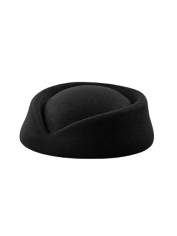 Women Elegant Pillbox Fascinator Hat, Vintage Air Hostess Cocktail Party Wedding Fashion Mini Hat,Black One Size
