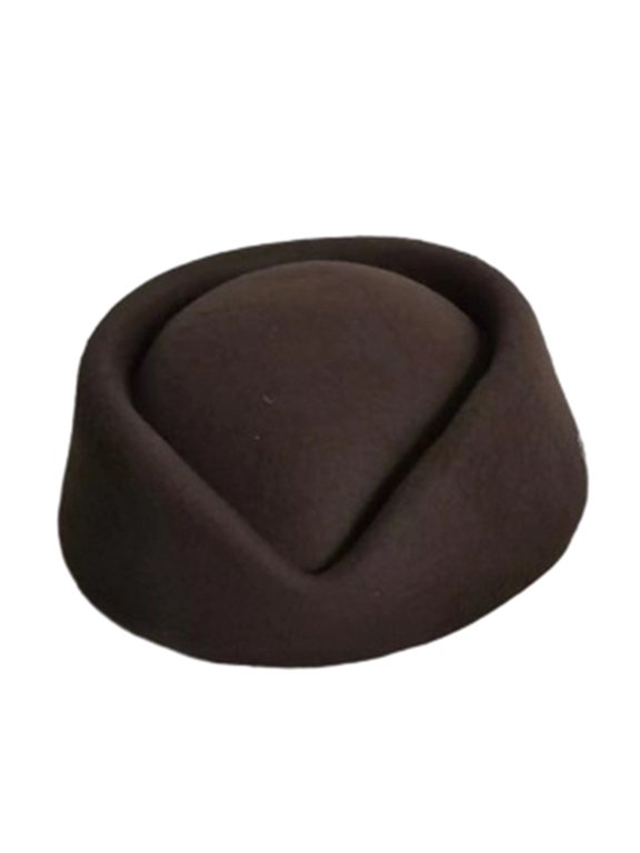 Women Elegant Pillbox Fascinator Hat, Vintage Air Hostess Cocktail Party Wedding Fashion Mini Hat,Coffee One Size