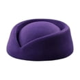 thumbnail image 1 of Satingcolo Women Elegant Pillbox Fascinator Hat, Vintage Air Hostess Cocktail Party Wedding Fashion Mini Hat,Purple One Size, 1 of 3