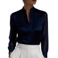 thumbnail image 1 of Satingcolo Women's Sheer Button Up Blouse Tops Dressy Business Casual Fall Mesh Long Sleeve Button Down Work Shirt Top, 1 of 6