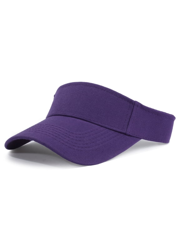 Women's Visor Wig Hat with Synthetic Hair Extensions Sun Visor Cap Adjustable for Daily Wear,Dark Purple One Size