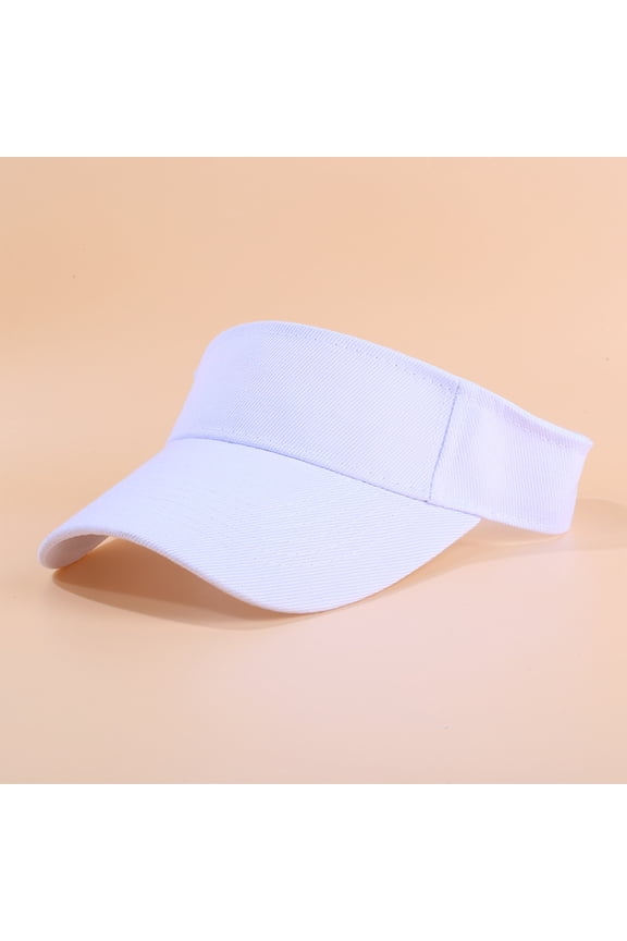 Women's Visor Wig Hat with Synthetic Hair Extensions Sun Visor Cap Adjustable for Daily Wear,White One Size