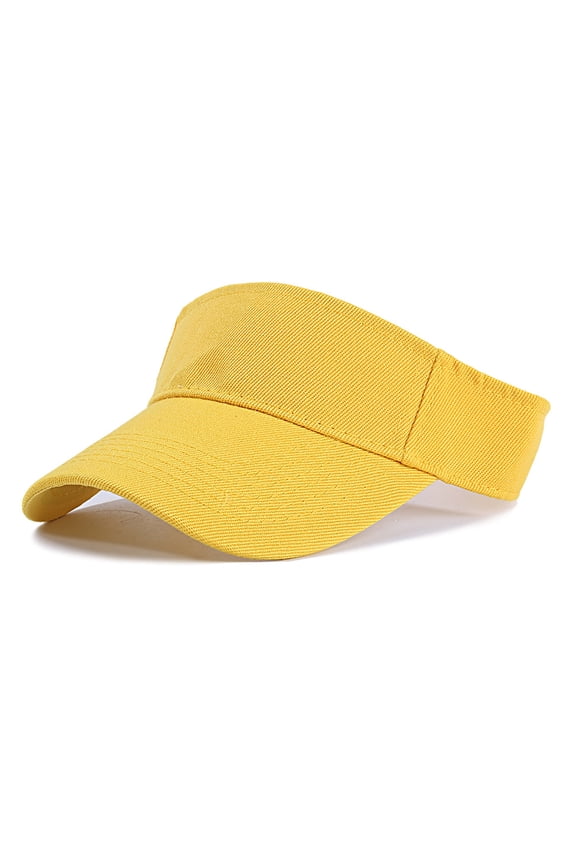 Women's Visor Wig Hat with Synthetic Hair Extensions Sun Visor Cap Adjustable for Daily Wear,Yellow One Size