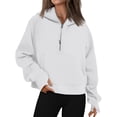 thumbnail image 1 of Satingcolo Womens Half Zip Oversized Sweatshirts Comfort Hoodies 2026 Trendy Long Sleeve Pullover Tops Y2k Fall Outfits,Light Gray M, 1 of 7