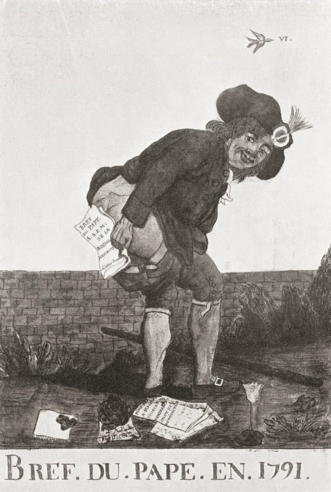 Satirical Cartoon Lampooning The Brief Of Pope Pius Vi In 1791 During The French Revolution From A Contemporary Print Canvas Art - Ken Welsh Design Pics (22 x 34)