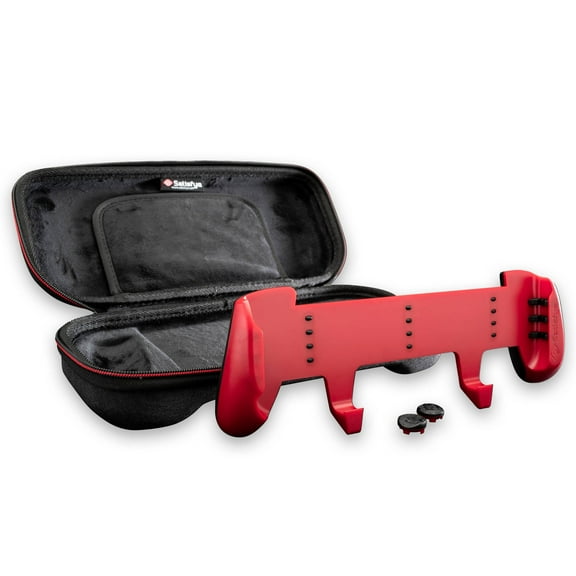 Satisfye  ZenGrip Pro Gen 3 OLED Slim Bundle, Accessories Compatible with Nintendo Switch - The Bundle includes: Red Pro Grip, Slim Case