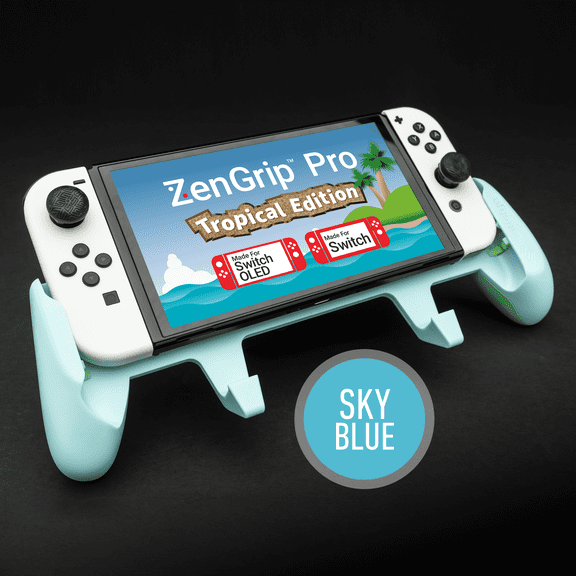 Satisfye - ZenGrip Pro Gen 3 OLED, a Switch Grip Compatible with Nintendo Switch - Comfortable & Ergonomic Grip, Joy Con & Switch Control. #1 Switch Accessories Designed for Gamers (Blue)