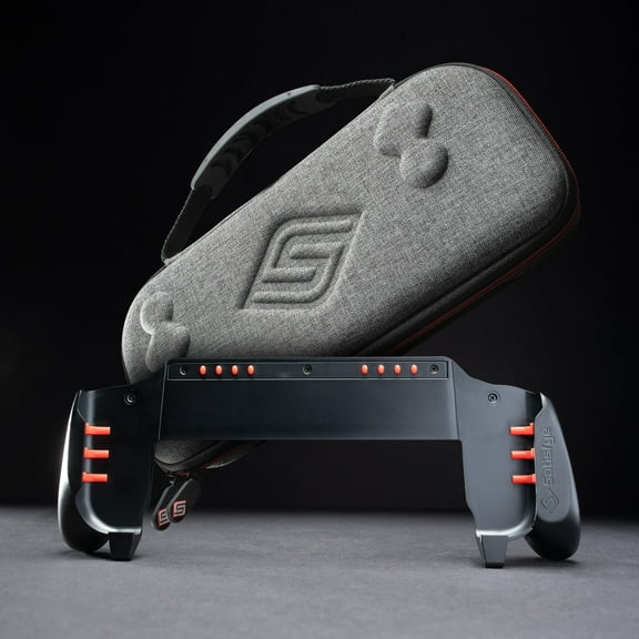 Satisfye - ZenGrip Ronin Slim Bundle, Accessories Compatible with Nintendo Switch & OLED - The Bundle includes: Black Ronin ZenGrip and Grey ZenCase Slim (BLACK)