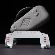 Satisfye - ZenGrip Ronin White Slim Bundle ، الملحقات المتوافقة مع Nintendo Switch & OLED - تتضمن الحزمة White ZenGrip و Grey ZenCase Slim WHITE