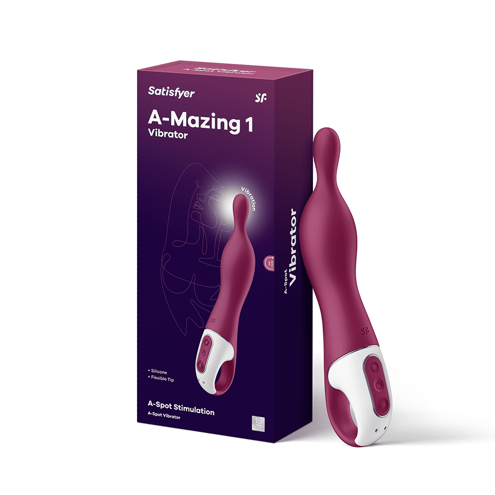 Satisfyer A-Mazing 1 A-Spot Vibrator for Women - Vibrating Dildo, G-spot  Stimulator, Sex Toy with Curved, Ergonomic Shape, Flexible Tip -  Waterproof, Rechargeable (Berry) - Walmart.com