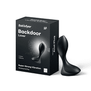 Satisfyer Backdoor Lover Anal Vibrator - Vibrating Anal Plug, Butt Plug with Curved, Probe Body and Wide Base - Suitable for Beginners, Waterproof, Rechargeable (Black)