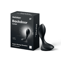Satisfyer Backdoor Lover Anal Vibrator - Vibrating Anal Plug, Butt Plug with Curved, Probe Body and Wide Base - Suitable for Beginners, Waterproof, Rechargeable (Black)