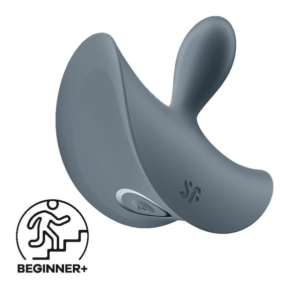 Satisfyer Booty Absolute Beginners 2  Vibrating Waterproof Anal Plug with USB Cable, Soft, Gray