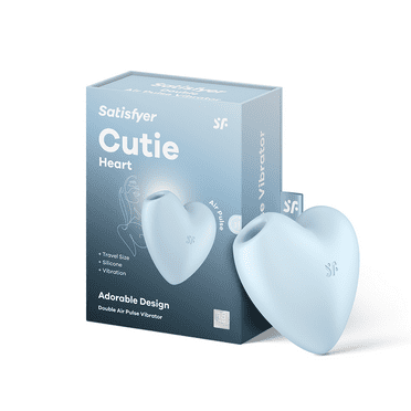 Satisfyer Cutie Heart Air-Pulse Vibrator with Clitoral Stimulation - Clitoris Sucking Dildo + Vibration - Adult Sex Toy, Female Pleasure Device, Waterproof, Rechargeable (Blue)