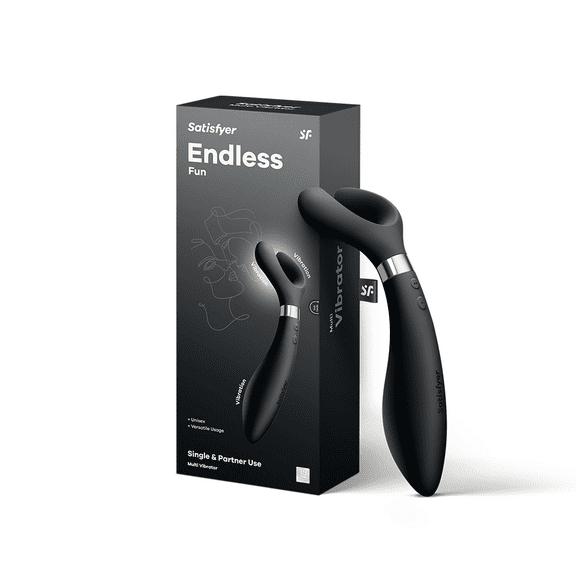 Satisfyer Endless Fun Couple's Vibrator - Multivibrator, Clitoral and G-Spot Stimulation, Partner Toy, Soft Silicone, Rotatable Head, Waterproof, Rechargeable - 29+ Use Applications (Black)