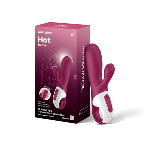 Satisfyer Hot Bunny Rabbit Vibrator with Warming Function and App Control - G-Spot and Clitoris Stimulation, Heated Vibrating Dildo - Compatible with Satisfyer App, Waterproof, Rechargeable