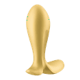 thumbnail image 1 of Satisfyer Intensity Plug Rechargeable Silicone Connect App Anal Plug, Gold, 1 of 6