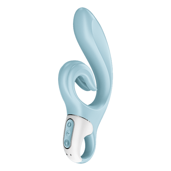 Satisfyer Love Me Rabbit Vibrator - G-Spot and Clitoris Stimulation, Vibrating Dildo with Flexible Shape, Nubbed Clit Stimulator, Adult Sex Toy for Women - Waterproof, Rechargable (Light Blue)