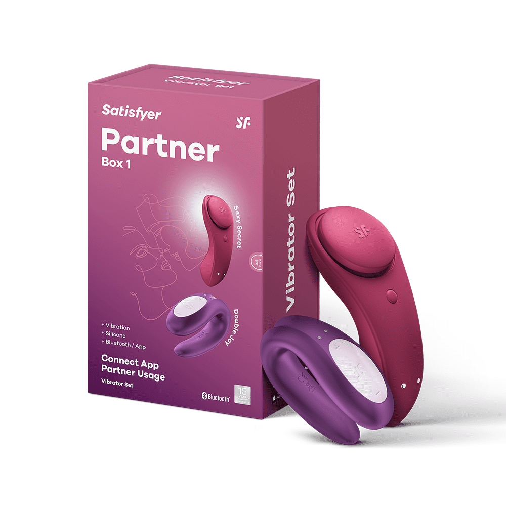 Satisfyer Partner Box 1 - Includes Double Joy Couple's Vibrator and Sexy Secret Panty Vibrator - G-Spot and Clitoris Stimulation, Compatible with Free Satisfyer App, Waterproof, Rechargeable