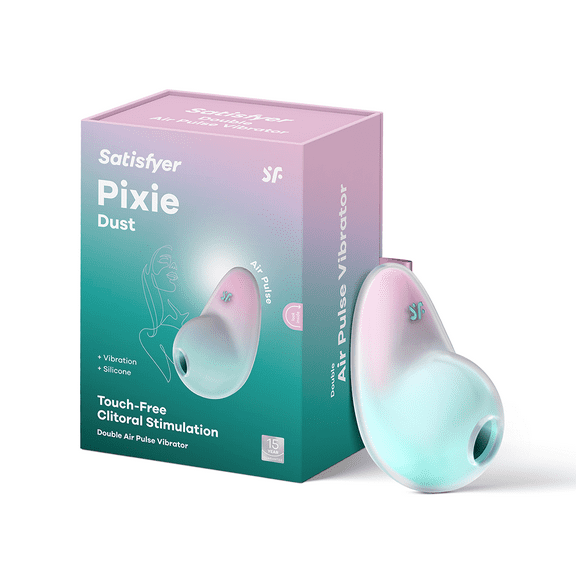 Satisfyer Pixie Dust | Air Pulse Technology | 11 Pressure Wave & 12 Vibration Settings | Waterproof (IPX7) | Rechargeable Battery | Skin-Friendly Silicone (Mint-Pink)