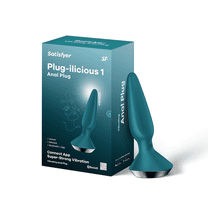 Satisfyer Plug-ilicious 1 Anal Vibrator with App Control - Vibrating Anal Plug, Butt Plug, Tapered Shape, Pointed Tip, Wide Base - Compatible with Satisfyer App, Waterproof, Rechargeable (Green)