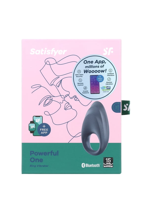 Powerful One Vibrating Penis Ring with App Control - Compatible with Satisfyer App, Waterproof, Rechargeable