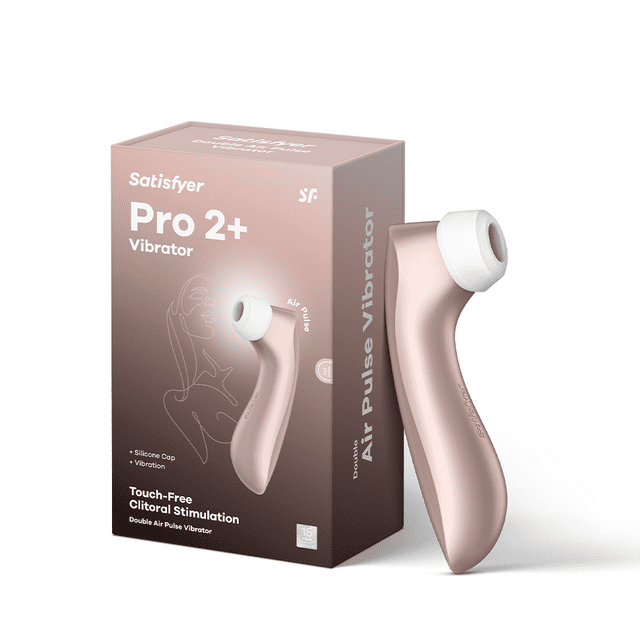 Satisfyer Pro 2+ Air-Pulse Clitoris Stimulating Vibrator - Non-Contact Clitoral Sucking Pressure-Wave Technology & Vibration, Waterproof, Rechargeable (Rose Gold)