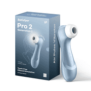 Satisfyer Pro 2 Air-Pulse Clitoris Stimulator - Non-Contact Clitoral Sucking Pressure-Wave Technology, Waterproof, Rechargeable (Blue)