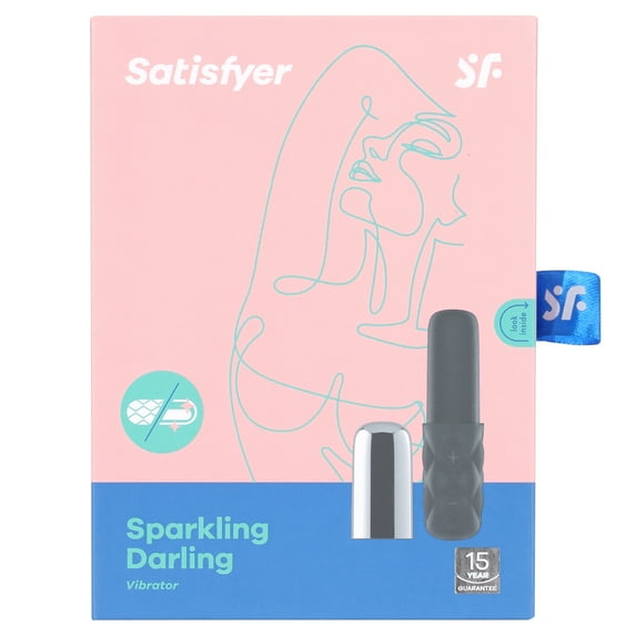 Satisfyer Sparkling Darling Bullet Vibrator - Travel-Size Clitoral Stimulator, Personal Massager with Cap - Portable, Soft Silicone, Waterproof, Rechargeable (Chrome)