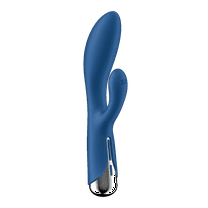 Satisfyer Spinning Rabbit 1| Rabbit Vibrator with Rotating Tip | G-spot and Clitoris Stimulation | 3 Motors | Waterproof (IPX7) | Rechargeable Battery | Skin-Friendly Silicone (Blue)