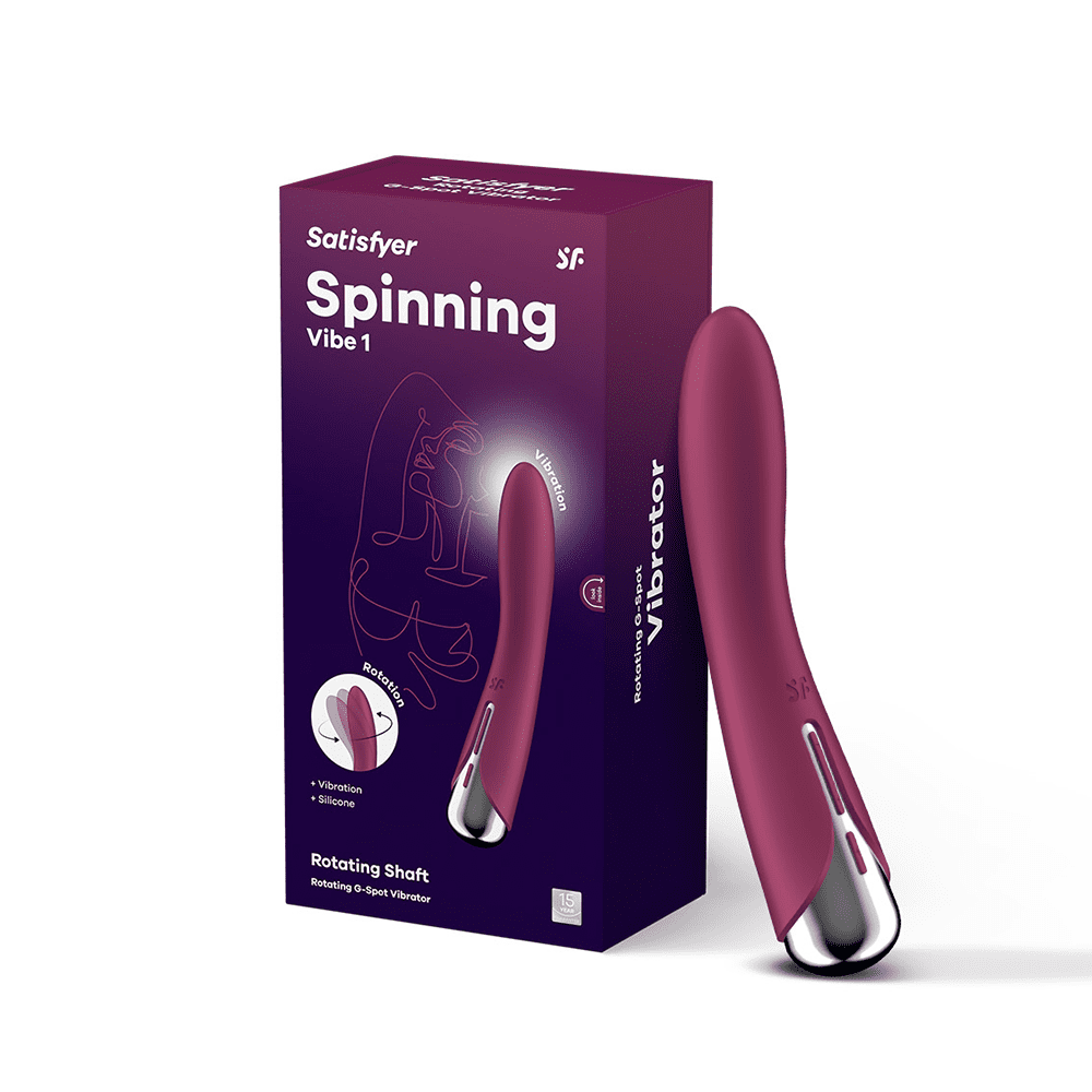Satisfyer Spinning Vibe 1 | Vibrator with Rotating Tip | G-spot Stimulation | Waterproof (IPX7) | Rechargeable Battery | Skin-Friendly Silicone (Berry)