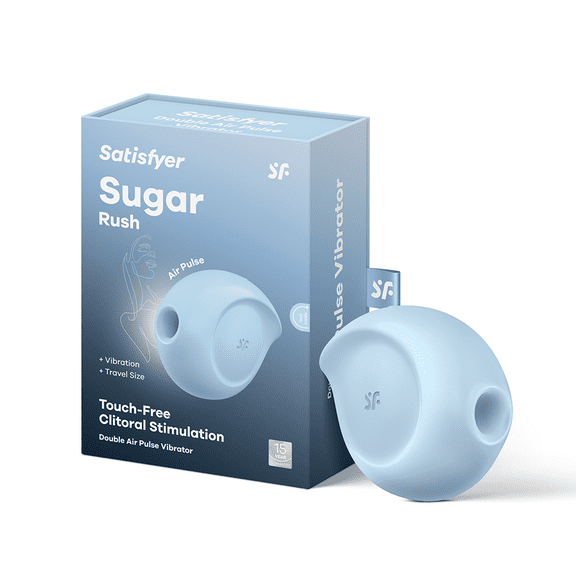 Satisfyer Sugar Rush Air-Pulse Vibrator with Clitoral Stimulation - Vibration - Adult Sex Toy, Female Pleasure Device, Waterproof, Rechargeable (Blue)