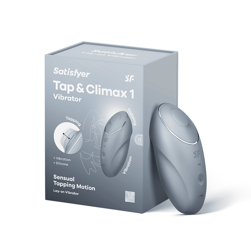 Satisfyer Tap & Climax 1 | Lay-on Vibrator | Clitoral Stimulation | 11  Vibration & Tapping Settings | Waterproof (IPX7) | Rechargeable Battery |  Skin-Friendly Silicone (Blue-Grey) - Walmart.com