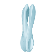 Satisfyer Threesome 1 Lay-On Vibrator - Powerful Vibrating Clitoral and Labia Stimulator, Personal Massager, Sex Toys for Women - Waterproof, Rechargable (Blue)