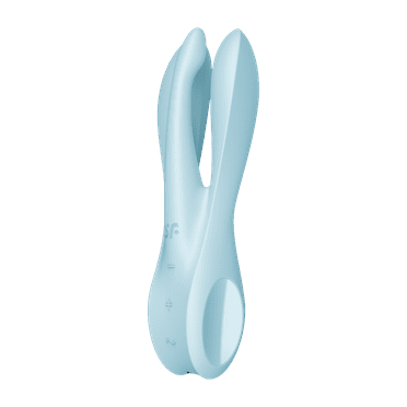 Satisfyer Threesome 1 Lay-On Vibrator - Powerful Vibrating Clitoral and Labia Stimulator, Personal Massager, Sex Toys for Women - Waterproof, Rechargable (Blue)