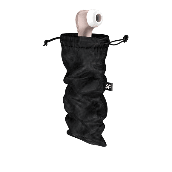 Satisfyer Treasure Bag Size L | Drawstring Storage Bag for Adult Sex Toy - Soft Material, Discreet, Travel Friendly (Black)