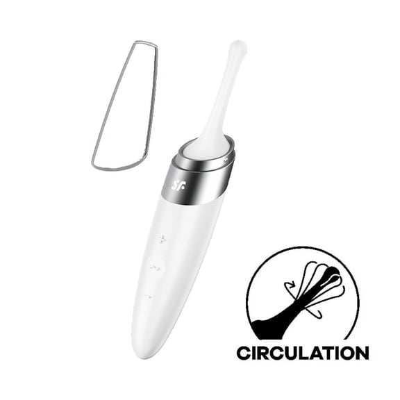Satisfyer Twirling Delight Tip Vibrator - Travel Size Lay-on Vibrator with Circulating Tip for Targeted Clitoris Stimulation and Erogenous Zones, Waterproof, Rechargeable (White)