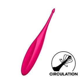 Satisfyer Twirling Fun Tip Vibrator - Lay-on Vibrator with Circulating Tip for Targeted Clitoris Stimulation and Erogenous Zones, Waterproof, Rechargeable (Magenta)