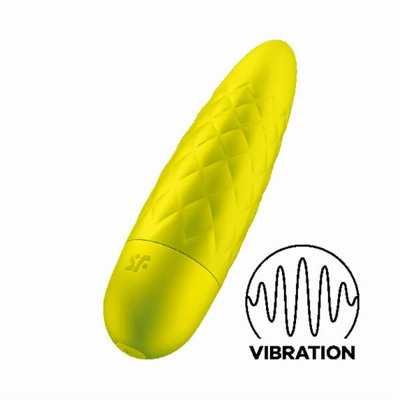 Satisfyer Ultra Power Bullet 5 Mini Bullet Vibrator - Clitoral Stimulator, Personal Massager, Round Voluminous Tip - Portable, Textured, Waterproof, Rechargeable, 10cm (Yellow)