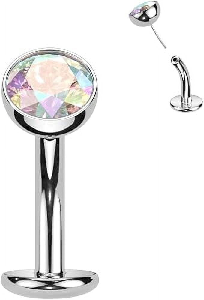 Satix 14G ASTM F136 Titanium Floating Belly Button Rings Convex Base ...